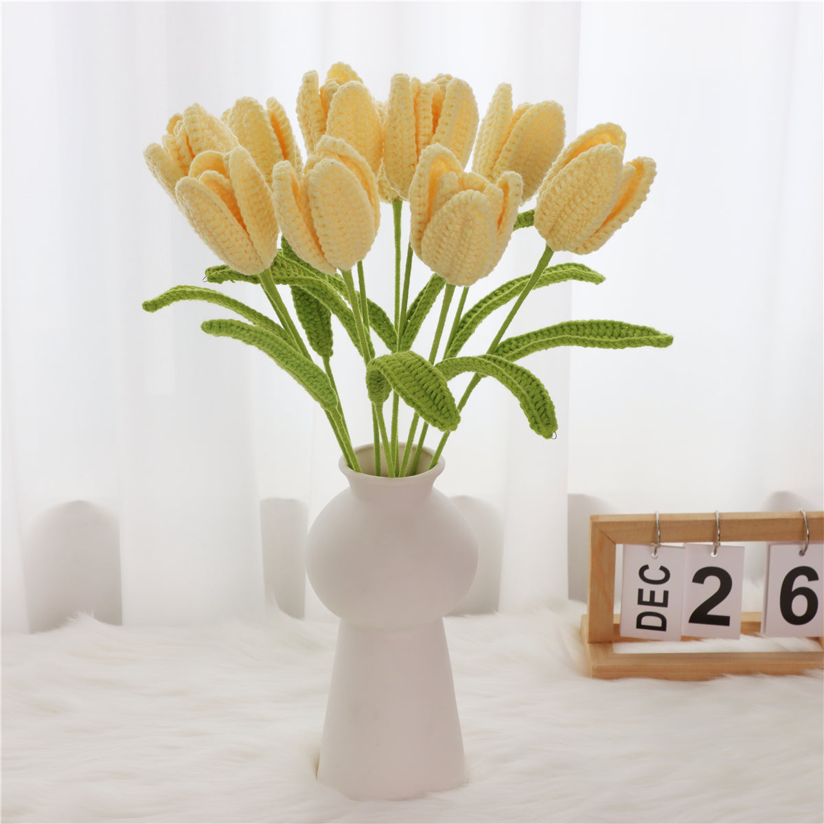 10 pcs Handmade Crochet Open Tulips--(MXA09)