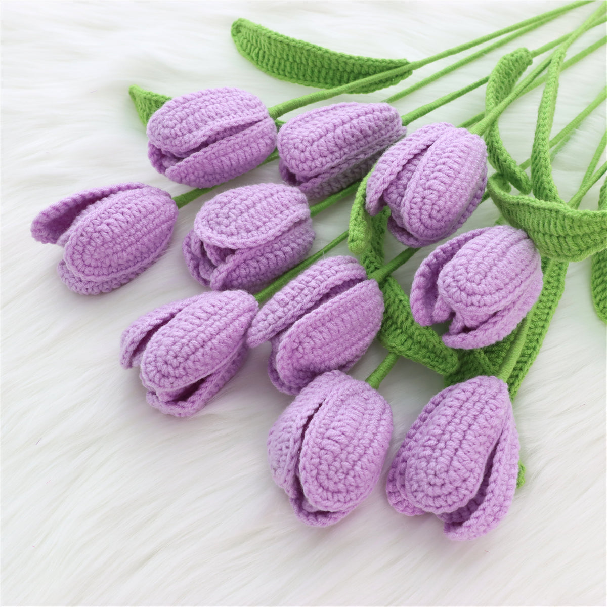 10 pcs Handmade Crochet Open Tulips--(MXA09)