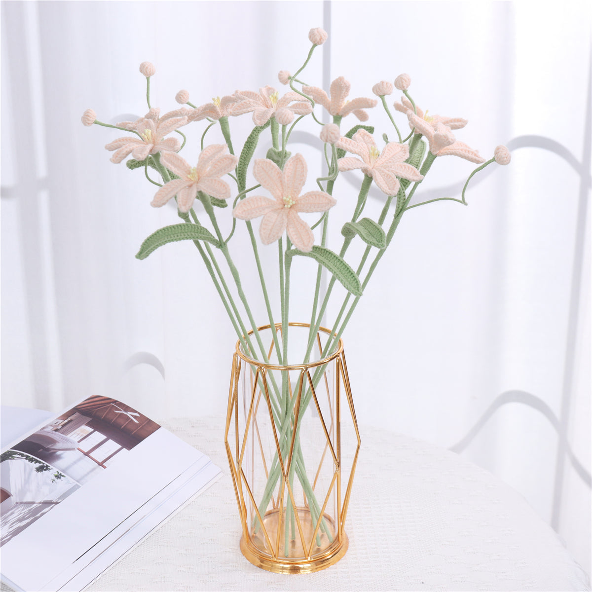 9 pcs Handmade Crochet Mars Orchid(MXA42)