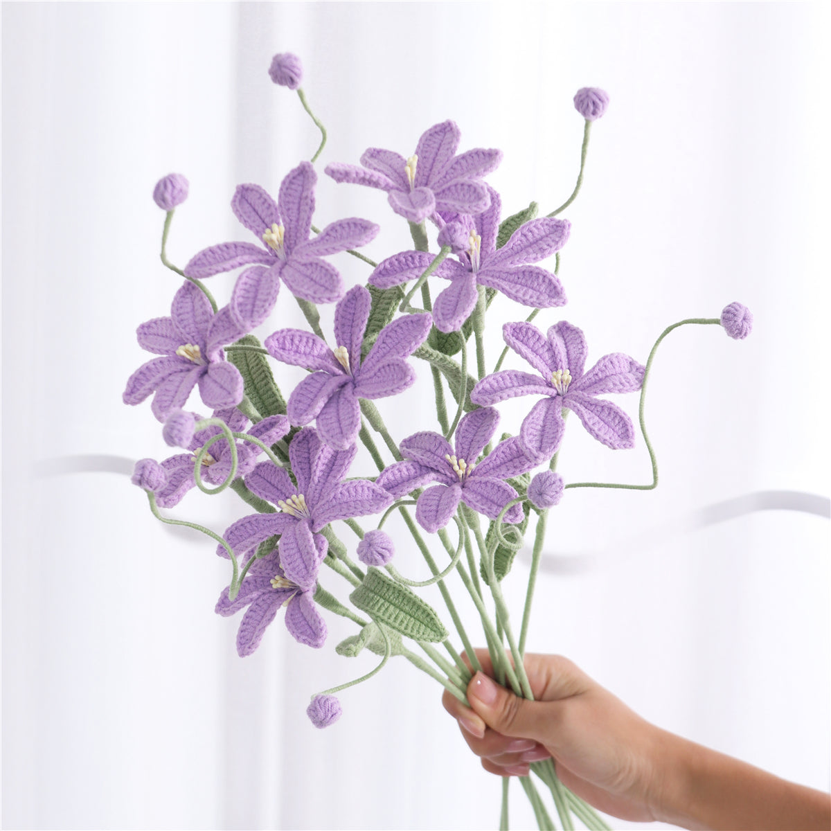 9 pcs Handmade Crochet Mars Orchid(MXA42)