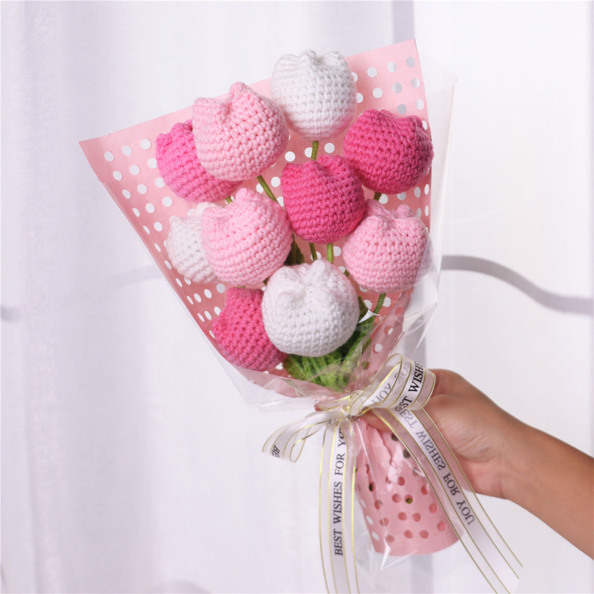 Handmade Crochet Tulip Bouquet（MXB38）