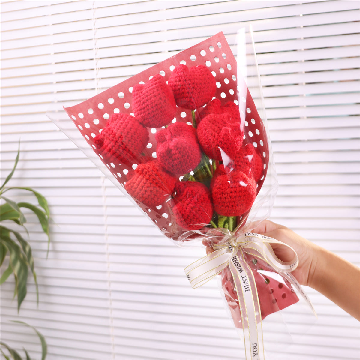 Handmade Crochet Tulip Bouquet（MXB38）