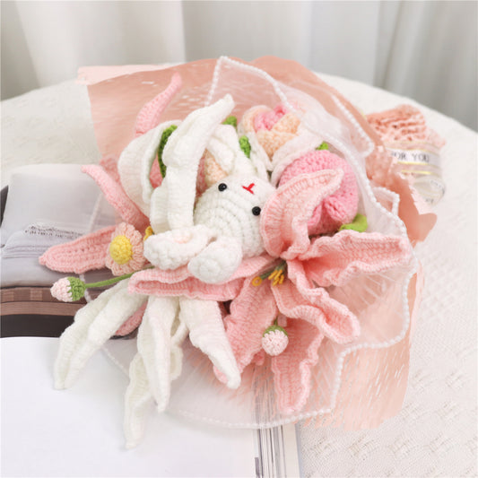 Crochet Bunny &amp; Lily Bouquet（MXB49）