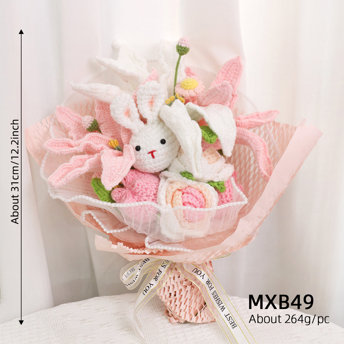 Crochet Bunny &amp; Lily Bouquet（MXB49）